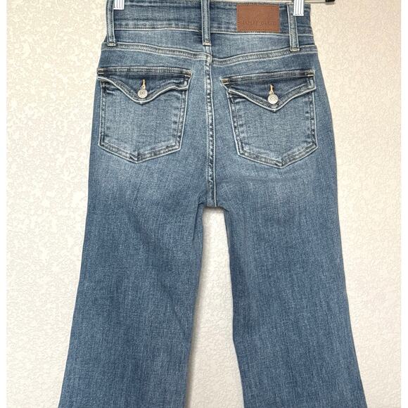 Judy Blue High Rise Flare Jeans Women’s Size 0/24 Stretch Denim JB82530MD EUC - Picture 5 of 12